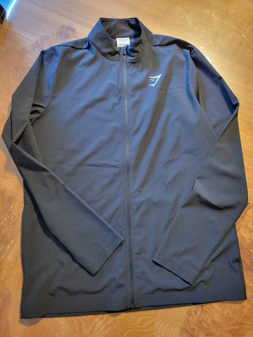 Gymshark Arrival Woven Full Zip Jacket Black Mock Neck Size Small - Picture 9 of 10
